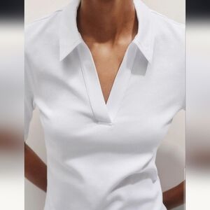 NWT Size US 8 Ultimate Rib Polo Top Bright White